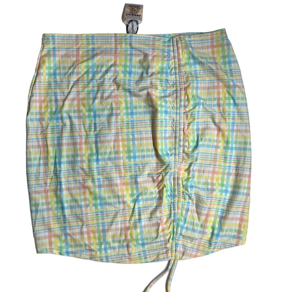 VDM the Label Plaid Cover Up Bottom Medium New - Picture 1 of 5